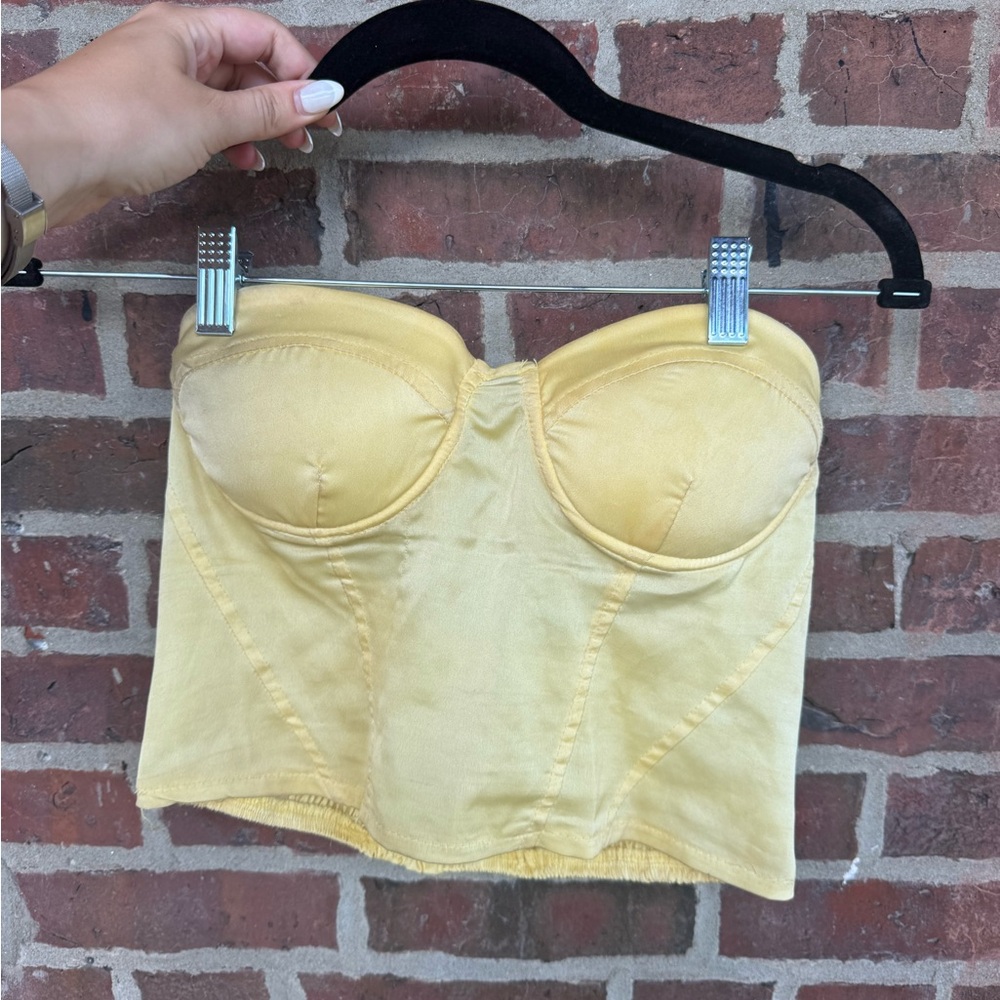 Princess Polly Yellow Strapless Crop Top